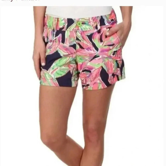 Lilly Pulitzer The Callahan Short Vias Palmetto Leaf Print Size 0 Multicolor - Picture 1 of 5